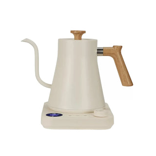 Yozcoffee Electric Gooseneck Kettle 0.9L 304 Control de temperatura de acero inoxidable negro / blanco — imagen del producto