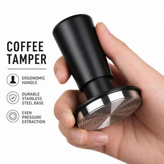 Yozcoffee Spring cargado Espresso Tamper 49/51/58mm Acero inoxidable — vista alternativa