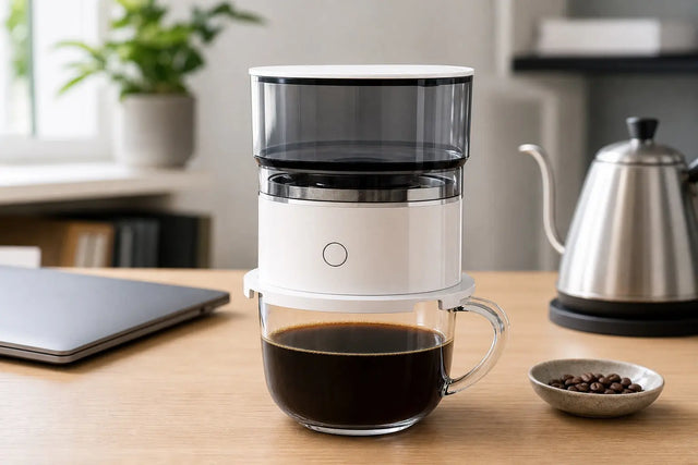 Guía de cafetera pour-over portátil para viajes y trabajo