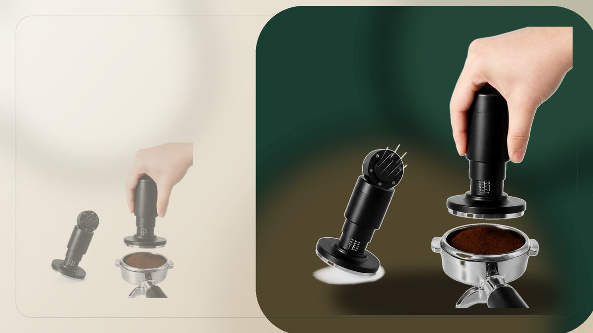 Guía de tamper con resorte para mejores extracciones de espresso