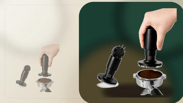 Guía de tamper con resorte para mejores extracciones de espresso