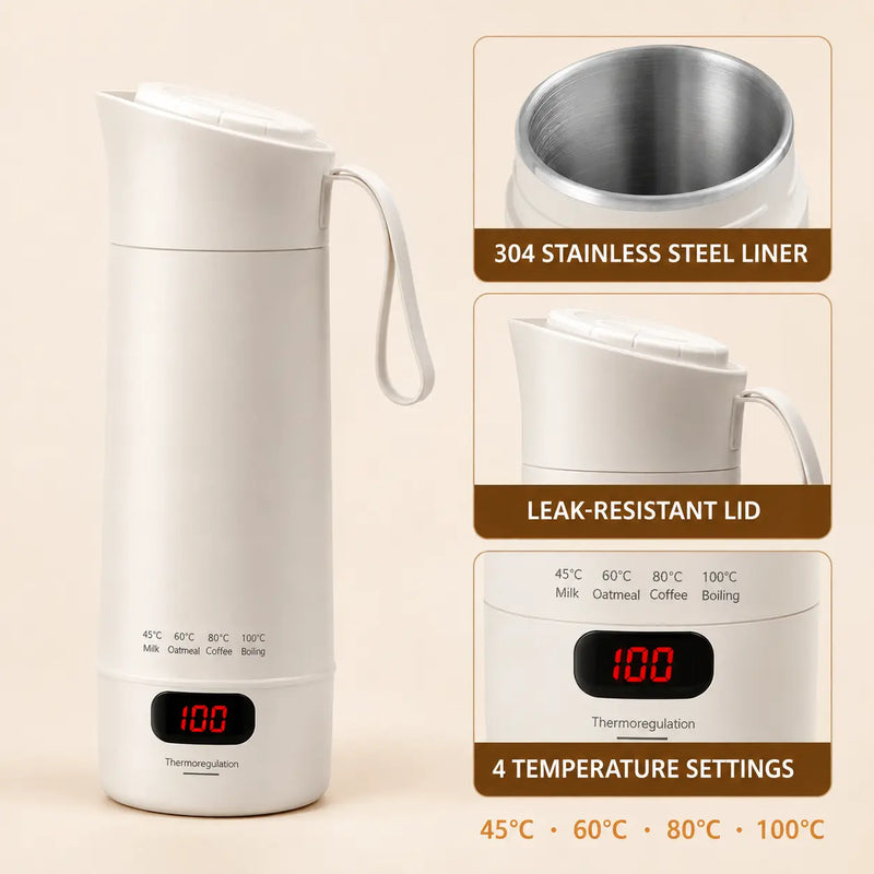 Portable Electric Travel Kettle – 400ml, 4 Temperature Settings - imagen del producto