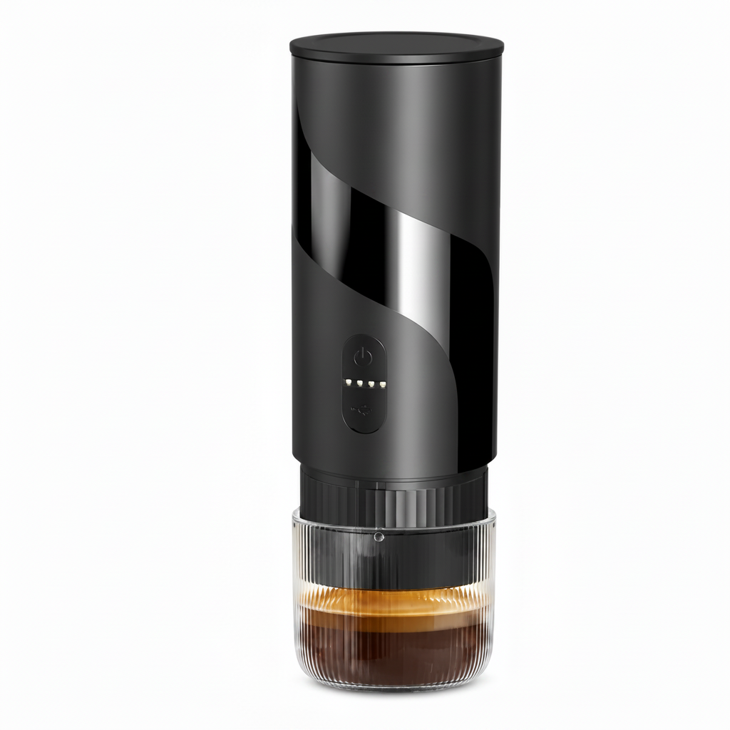 Portable Espresso Maker 51mm 2-in-1 Ground & Capsule Black: portable packaging display