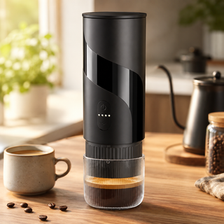 Alternate view of Portable Espresso Maker 51mm 2-in-1 Ground & Capsule Black: ground capsule alternate angle full