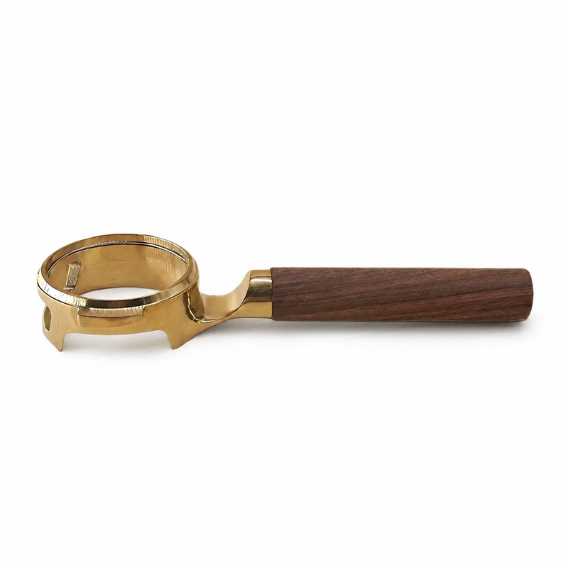 Yozcoffee E61 Inoxidable Portafilter 58mm Walnut Wood Handle Gold/Silver - imagen del producto