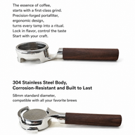 Yozcoffee E61 Inoxidable Portafilter 58mm Walnut Wood Handle Gold/Silver - miniatura 5