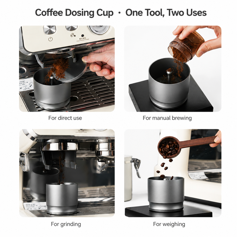 Yozcoffee Espresso Copa de Dosificación 58mm Aleación de aluminio Distribuidor Negro/plata - imagen del producto