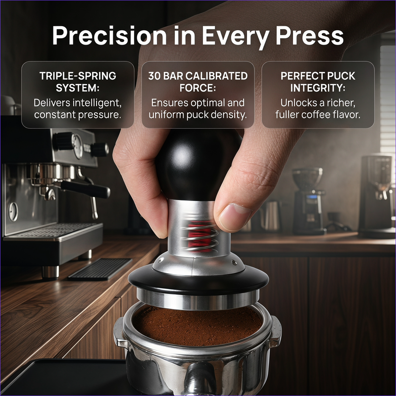Prensador de espresso Yozcoffee de 58 mm en aluminio con diseño de impacto - imagen del producto