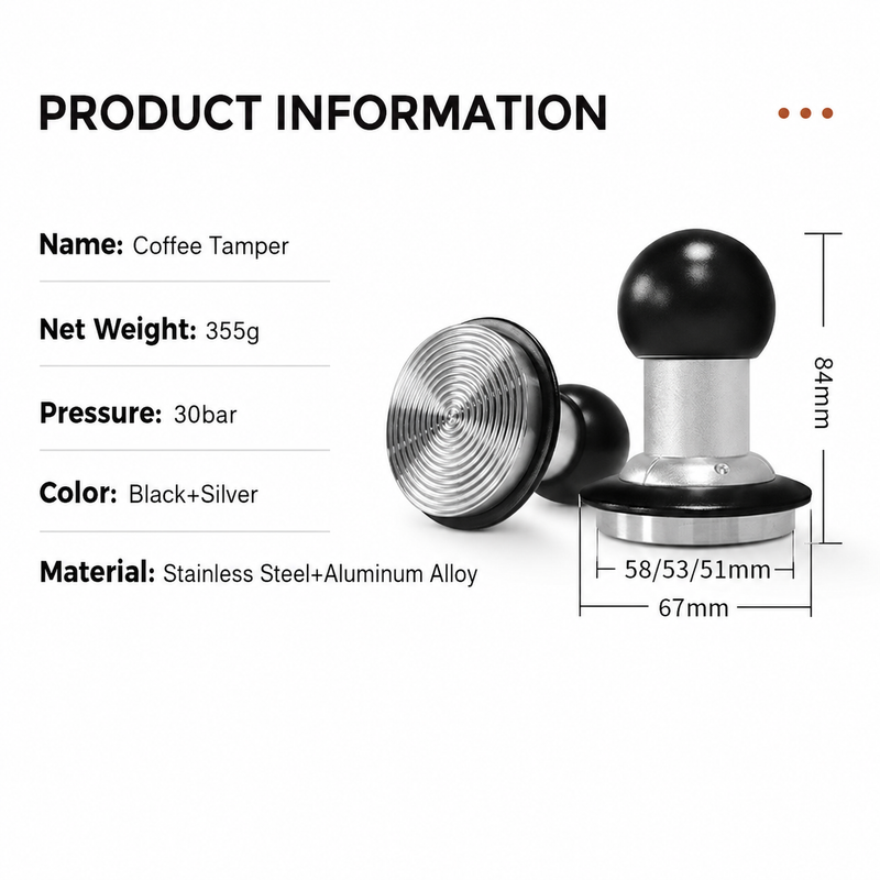 Prensador de espresso Yozcoffee de 58 mm en aluminio con diseño de impacto - imagen del producto