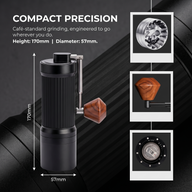 Manual Coffee Grinder 40 Settings Stainless Steel Burr: compact specifications infographic