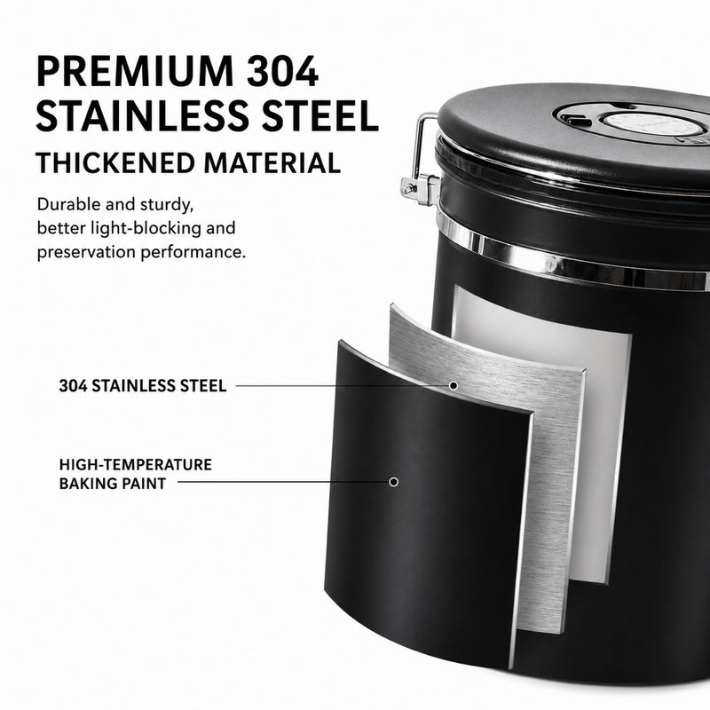 Yozcoffee Airtight Cafe Canister 1.5-2.8L 304 Acero Inoxidable - imagen del producto