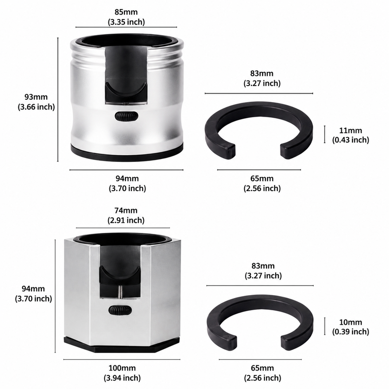 Yozcoffee Espresso Tamping Stand Aluminum Alloy Ajustable Portafilter Plata/Gray - imagen del producto
