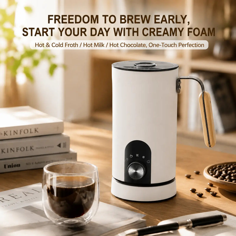 Yozcoffee 5-in-1 Automatic Milk Frother – Hot & Cold Foam for Latte & Cappuccino - imagen del producto