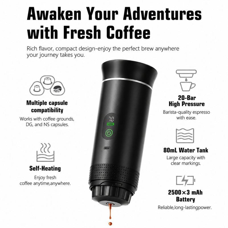 Yozcoffee Portable Capsule Coffee Machine NS/DG Capsules " Ground Coffee - imagen del producto