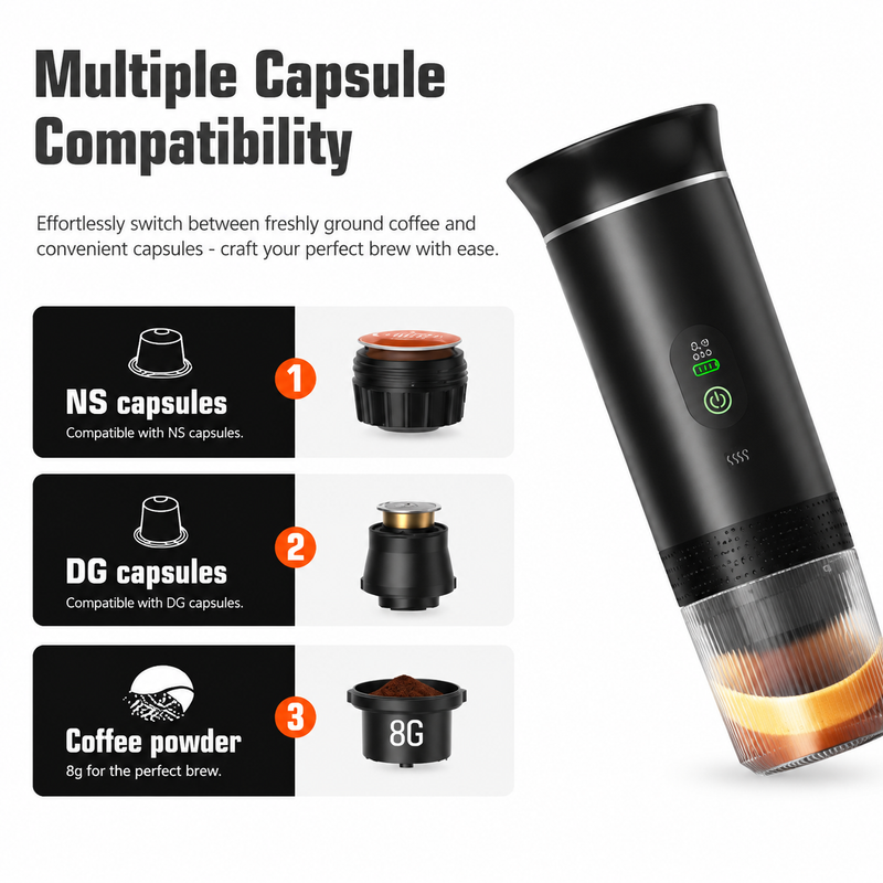 Yozcoffee Portable Capsule Coffee Machine NS/DG Capsules " Ground Coffee - imagen del producto