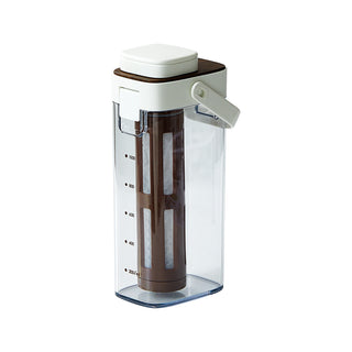 Jarra Yozcoffee para cold brew de 1000 ml con filtro sin BPA, albaricoque/blanco — imagen del producto