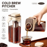 Jarra Yozcoffee para cold brew de 1000 ml con filtro sin BPA, albaricoque/blanco - miniatura 4