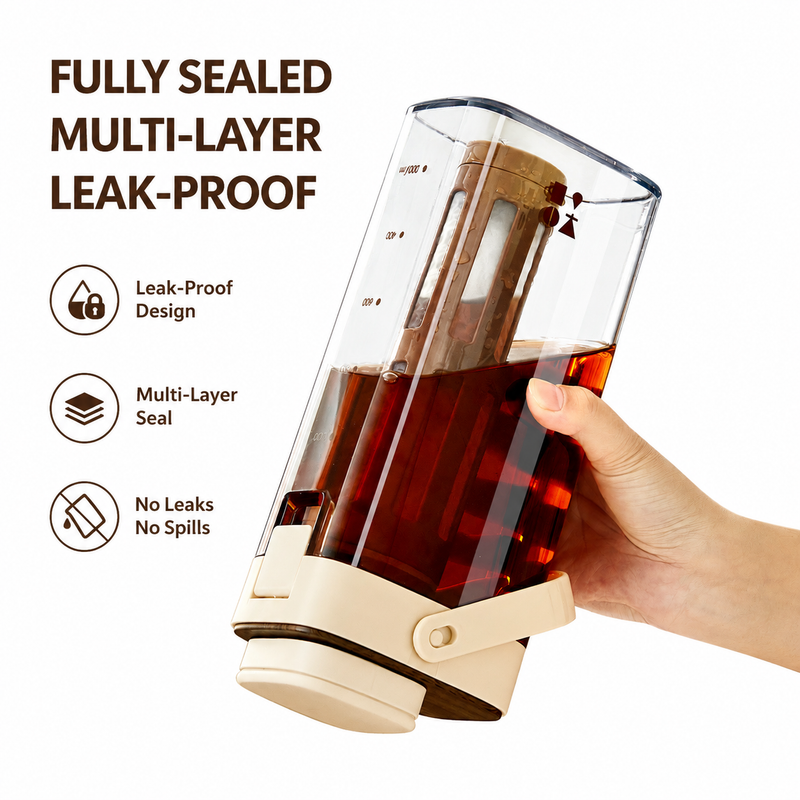 Jarra Yozcoffee para cold brew de 1000 ml con filtro sin BPA, albaricoque/blanco - imagen del producto