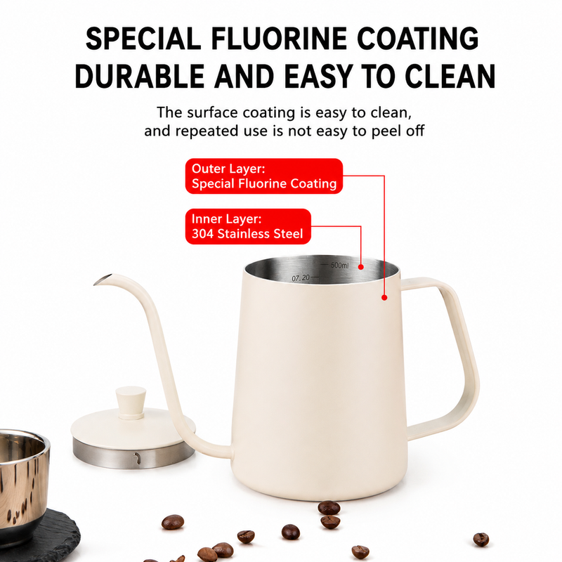 Hervidor Yozcoffee de cuello de cisne de 350 ml en acero inoxidable - imagen del producto