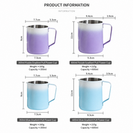 Yozcoffee Latte Art Milk Pitcher 350/600ml 304 de acero inoxidable - miniatura 2