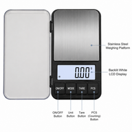 Pocket Coffee Scale 500g 0.01g Backlit LCD Compact Black: yozcoffee pocket coffee scale backlit lcd counting functio 03