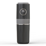 Black Yozcoffee portable electric coffee grinder with travel cup