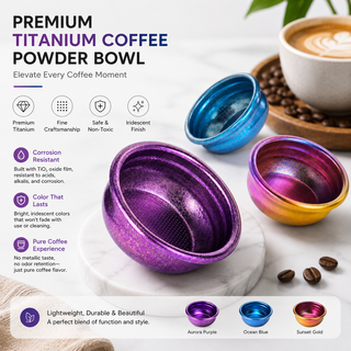 Yozcoffee Espresso Copa de Dosificación Pure Titanium Powder Bowl Iridescent — vista alternativa