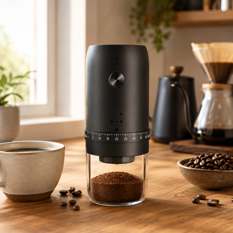 Molinillo eléctrico recargable Yozcoffee con 40 ajustes y muelas cerámicas - imagen del producto