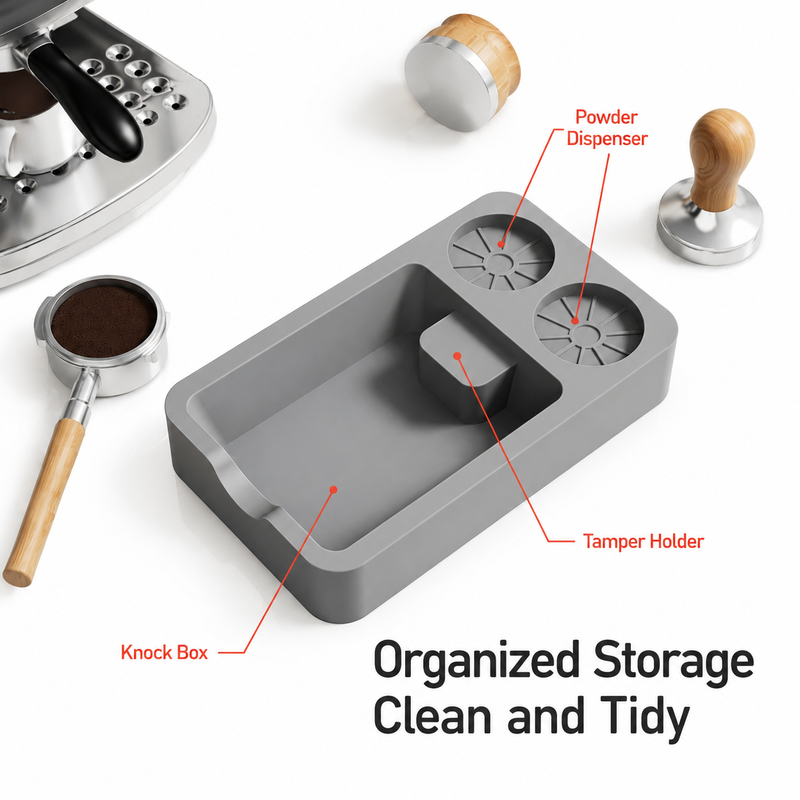 Yozcoffee Espresso Tamping Mat Silicone Tamper Stand Coffee Bar Negro/Gray - imagen del producto