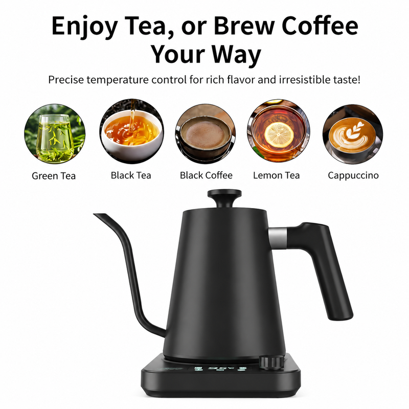 Hervidor eléctrico inteligente Yozcoffee de cuello de cisne, 0,9 l, control de ±1 °C - imagen del producto