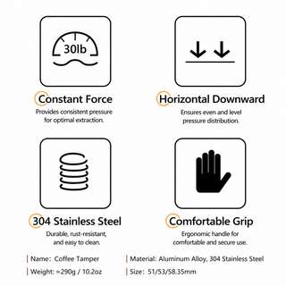Yozcoffee Spring cargado Tamper WDT Distribuidor 51/53/58.35mm Acero inoxidable — vista alternativa