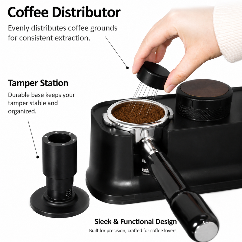 Yozcoffee Spring cargado Tamper WDT Distribuidor 51/53/58.35mm Acero inoxidable - imagen del producto